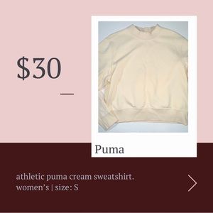 PUMA minimalist aesthetic cream sweatshirt